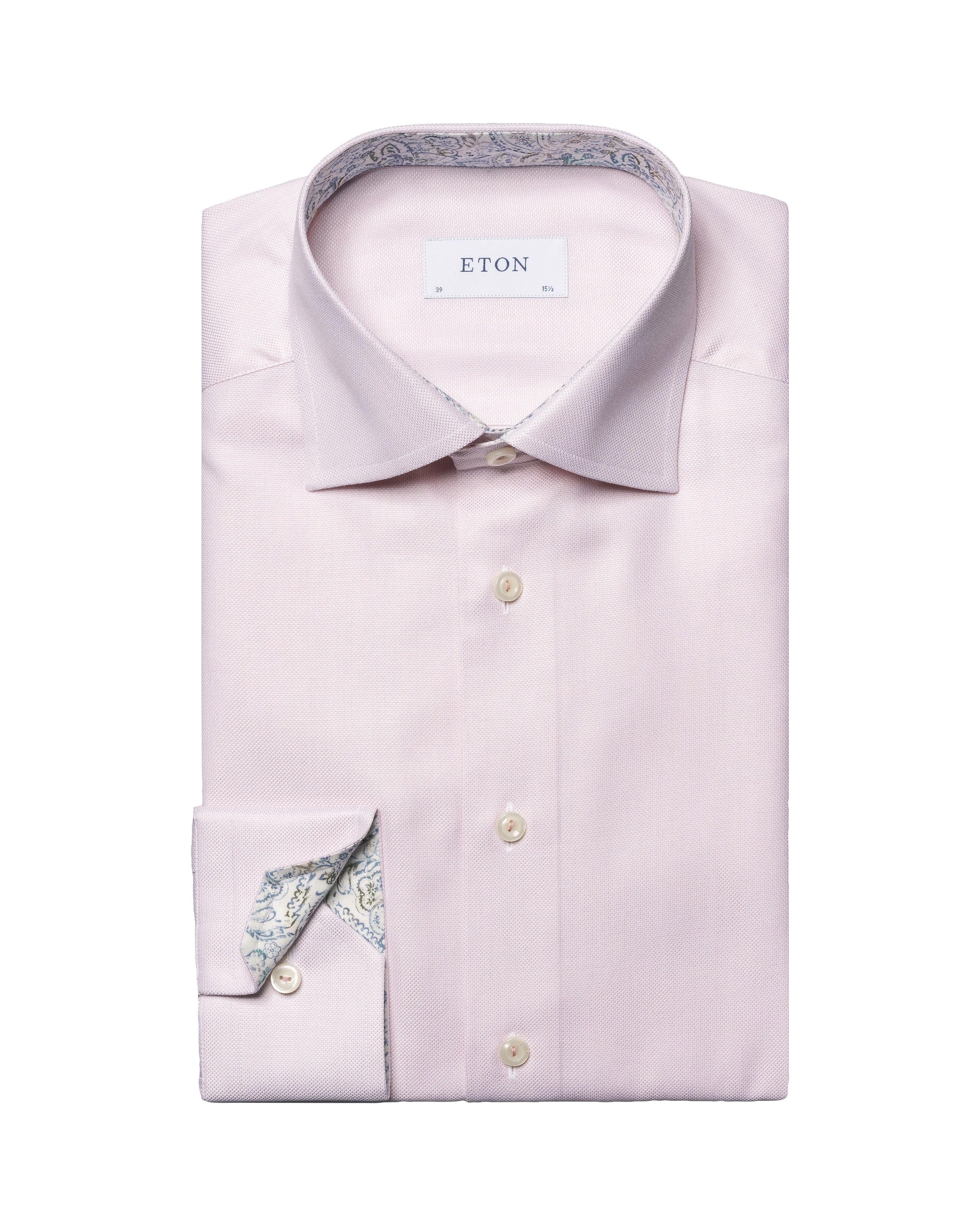 ETON | Contemporary Fit Textured Shirt With Inner Trim | Pink