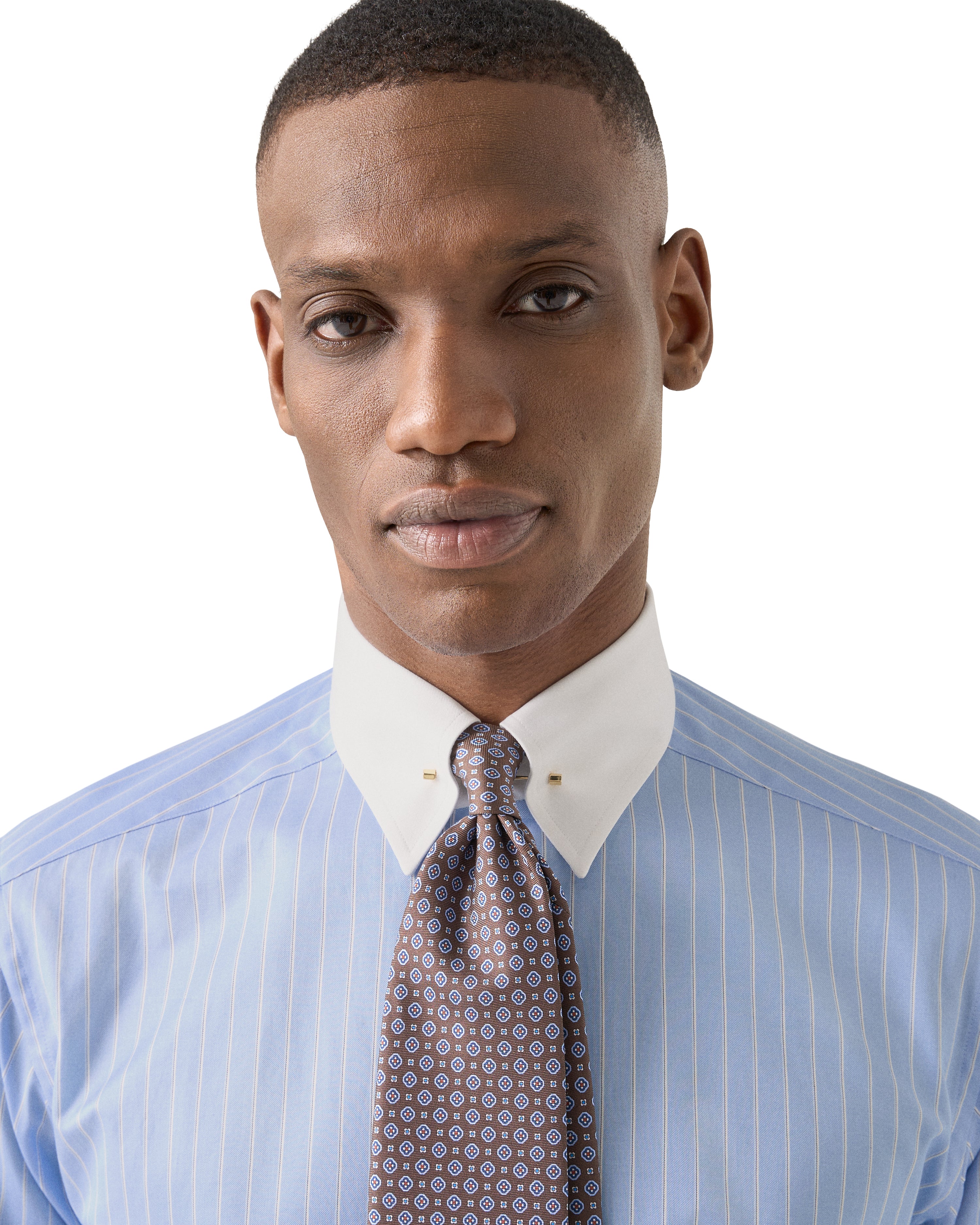 ETON | Pin Collar Stripe Shirt | Blue Stripe