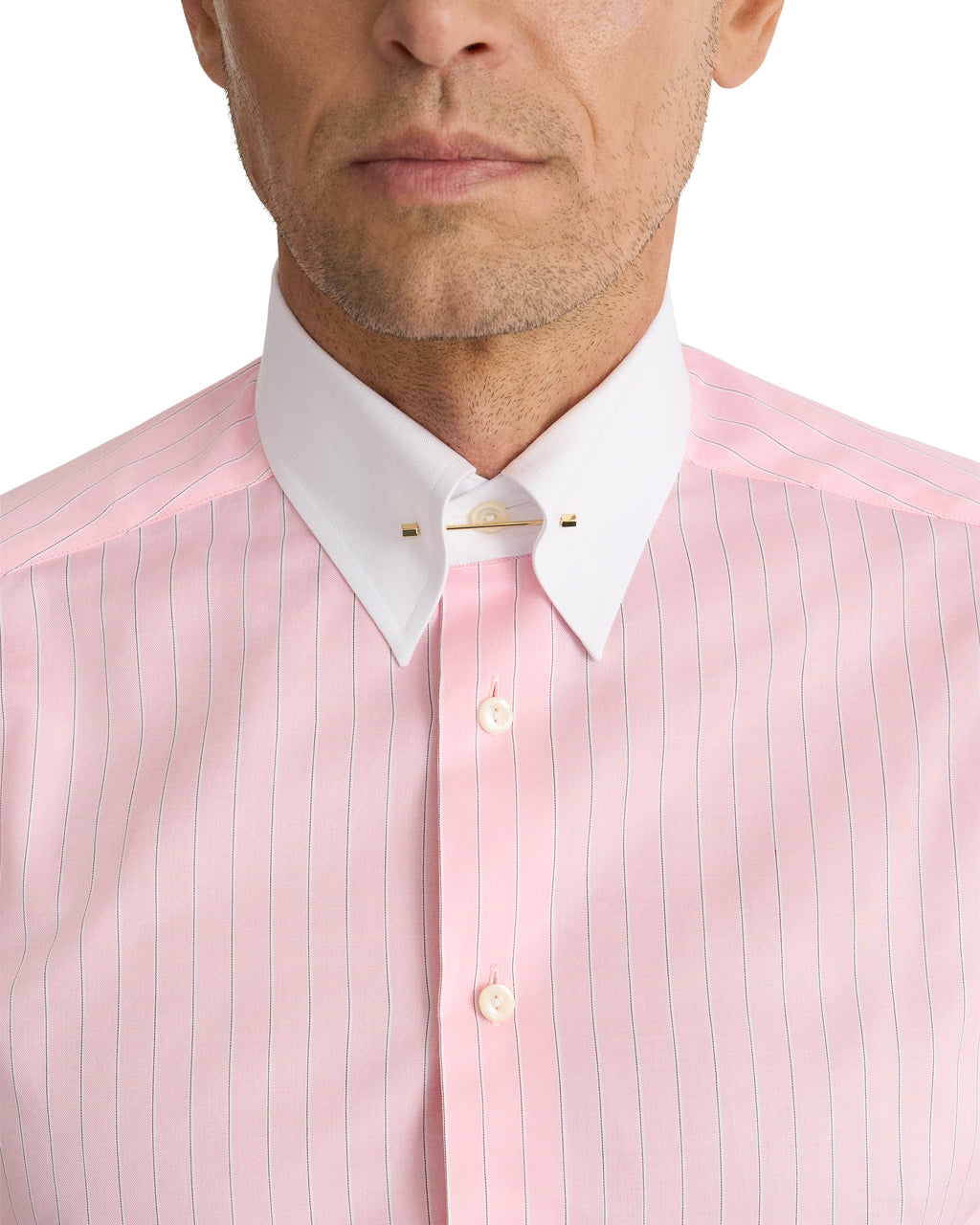 ETON | Pin Collar Stripe Shirt | Pink
