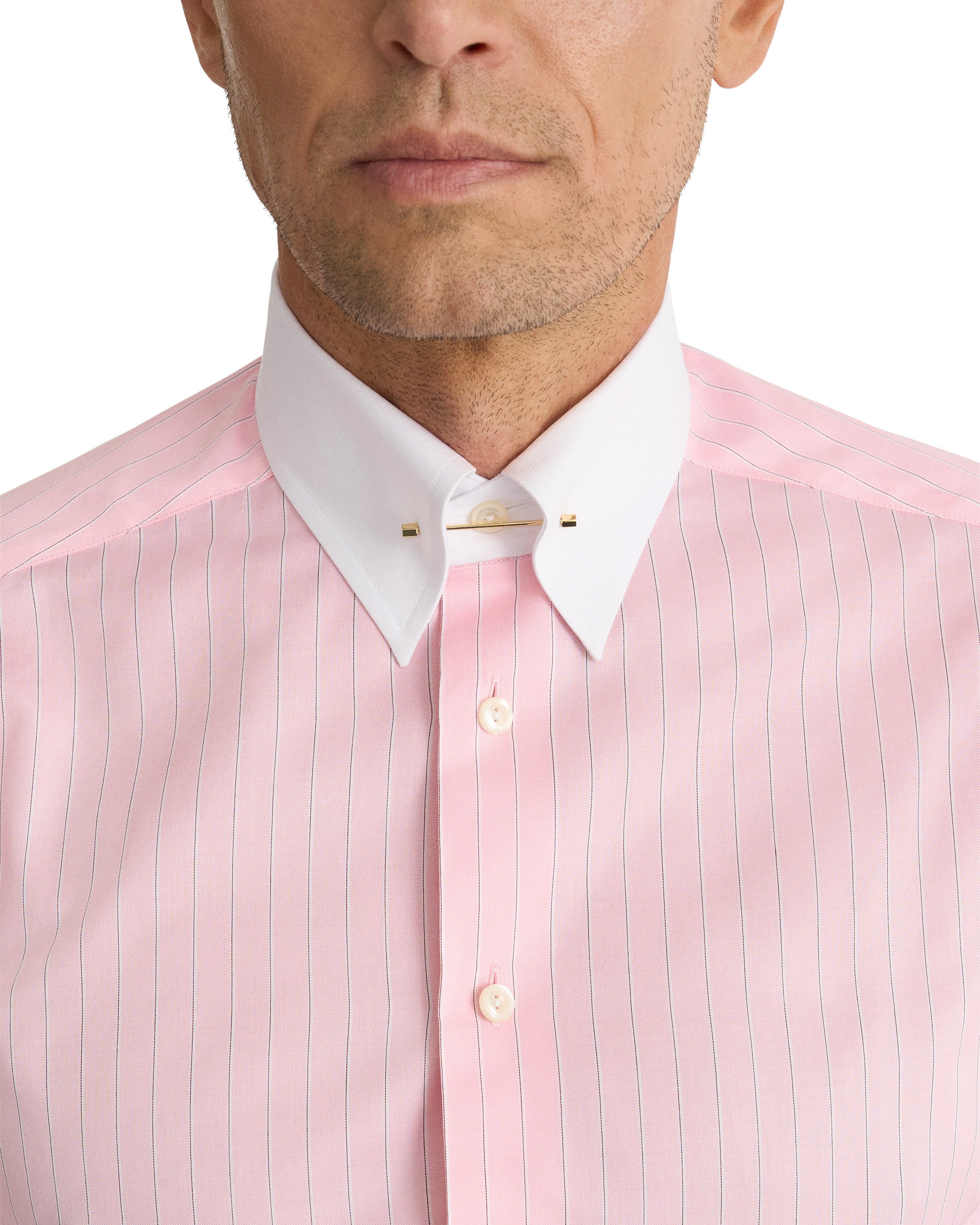 ETON | Pin Collar Stripe Shirt | Pink
