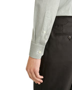 ETON | Contemporary Fit Twill Stripe Shirt | Olive Green