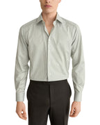 ETON | Contemporary Fit Twill Stripe Shirt | Olive Green