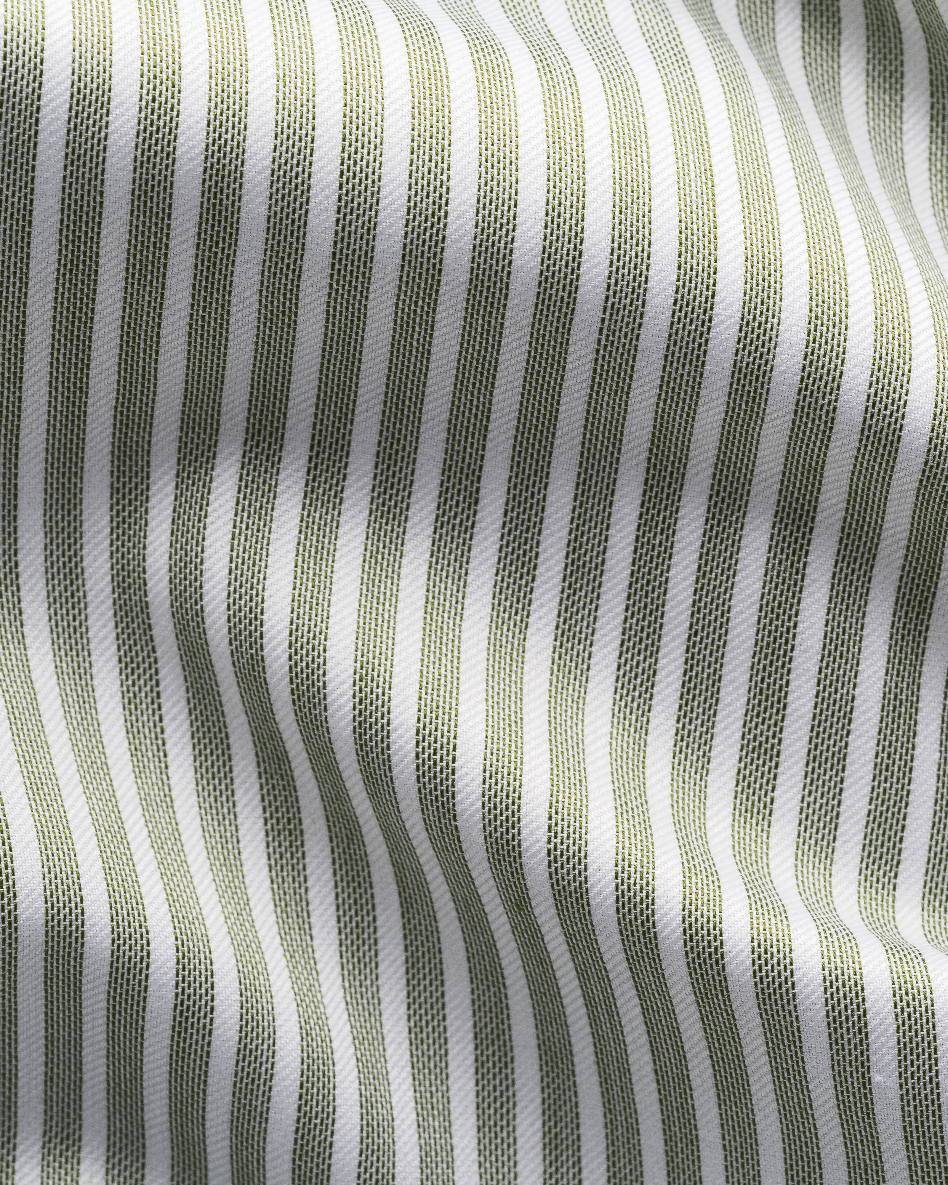 ETON | Contemporary Fit Twill Stripe Shirt | Olive Green