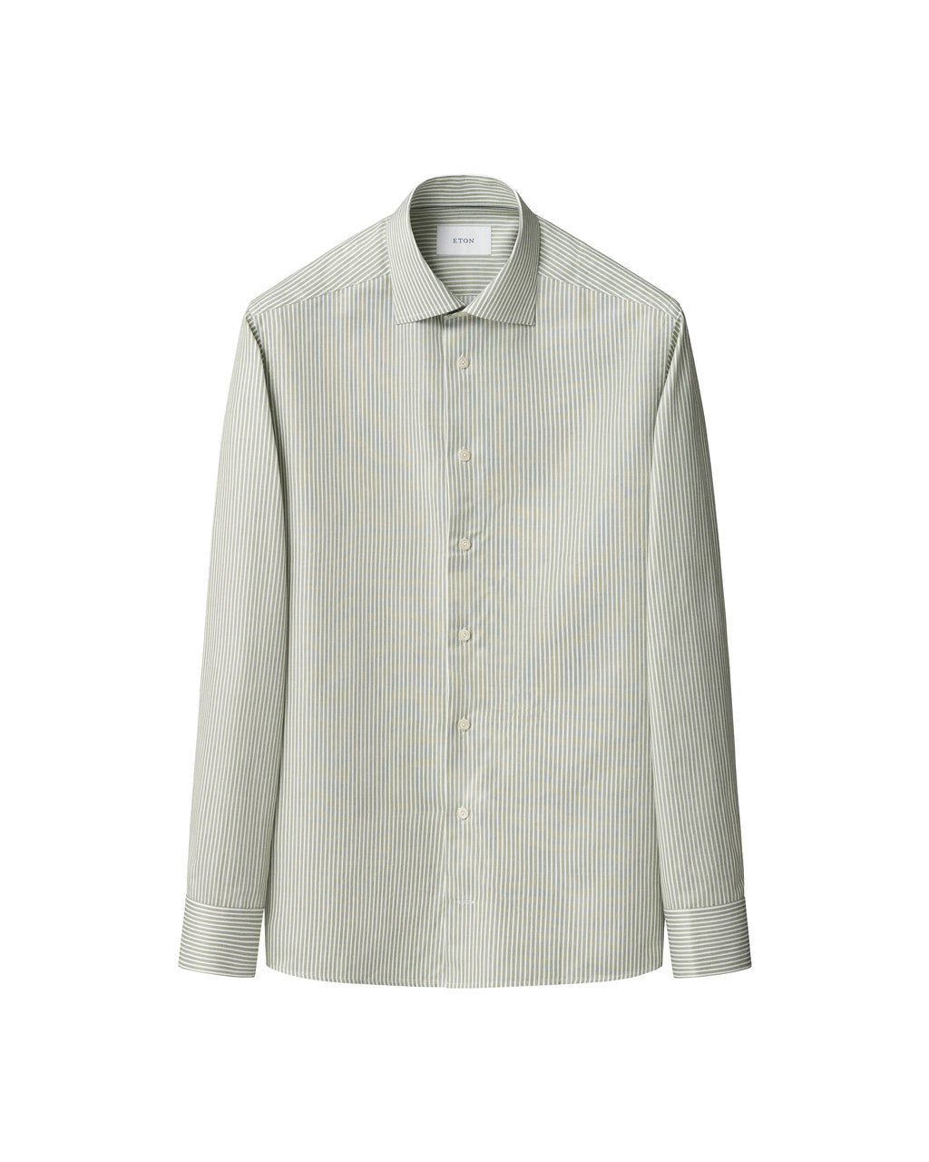 ETON | Contemporary Fit Twill Stripe Shirt | Olive Green