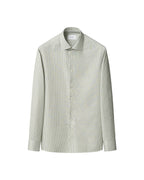 ETON | Contemporary Fit Twill Stripe Shirt | Olive Green