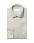 ETON | Contemporary Fit Twill Stripe Shirt | Olive Green