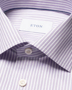 ETON | Contemporary Fit Twill Stripe Shirt | Mauve