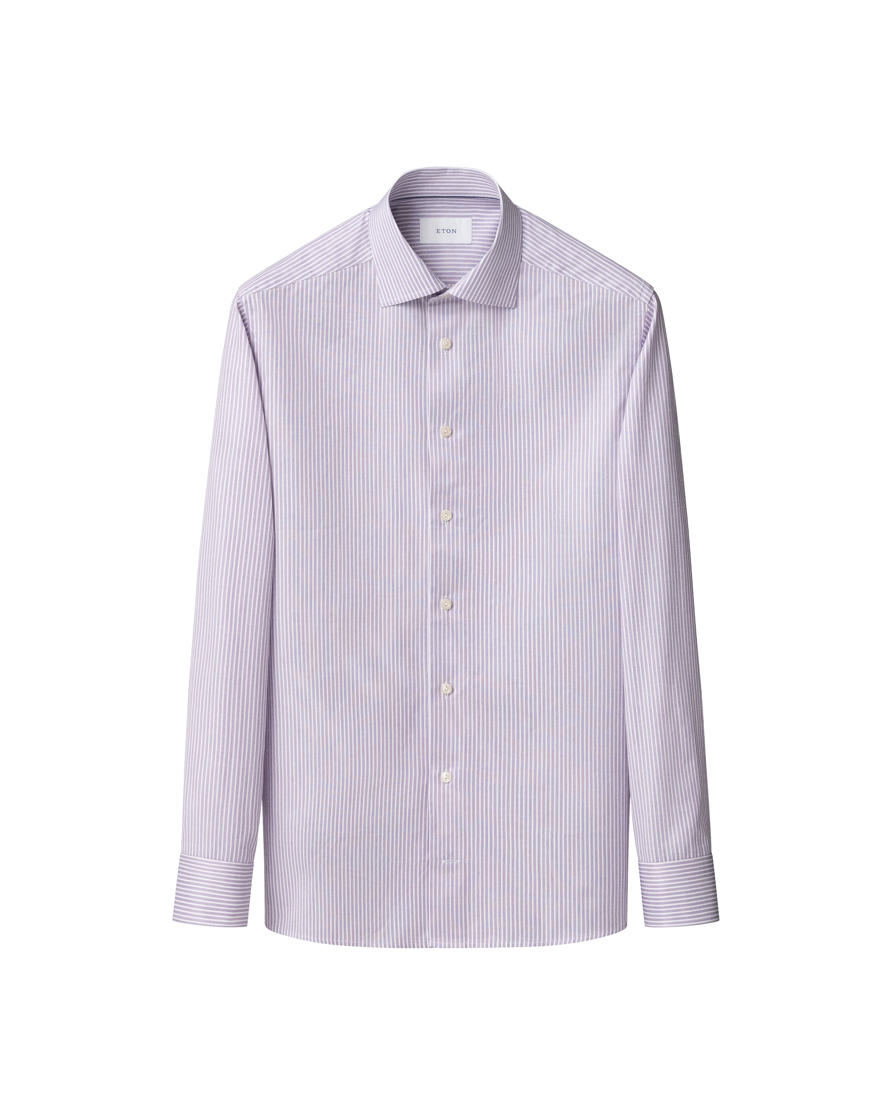 ETON | Contemporary Fit Twill Stripe Shirt | Mauve