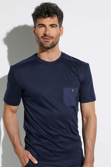 ZIMMERLI Navy Crew Neck Pyjama Top