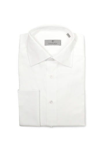 CANALI White French Cuff Cotton Shirt
