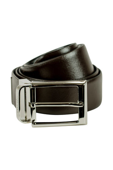 CANALI Black & Dark Brown Reversible Belt