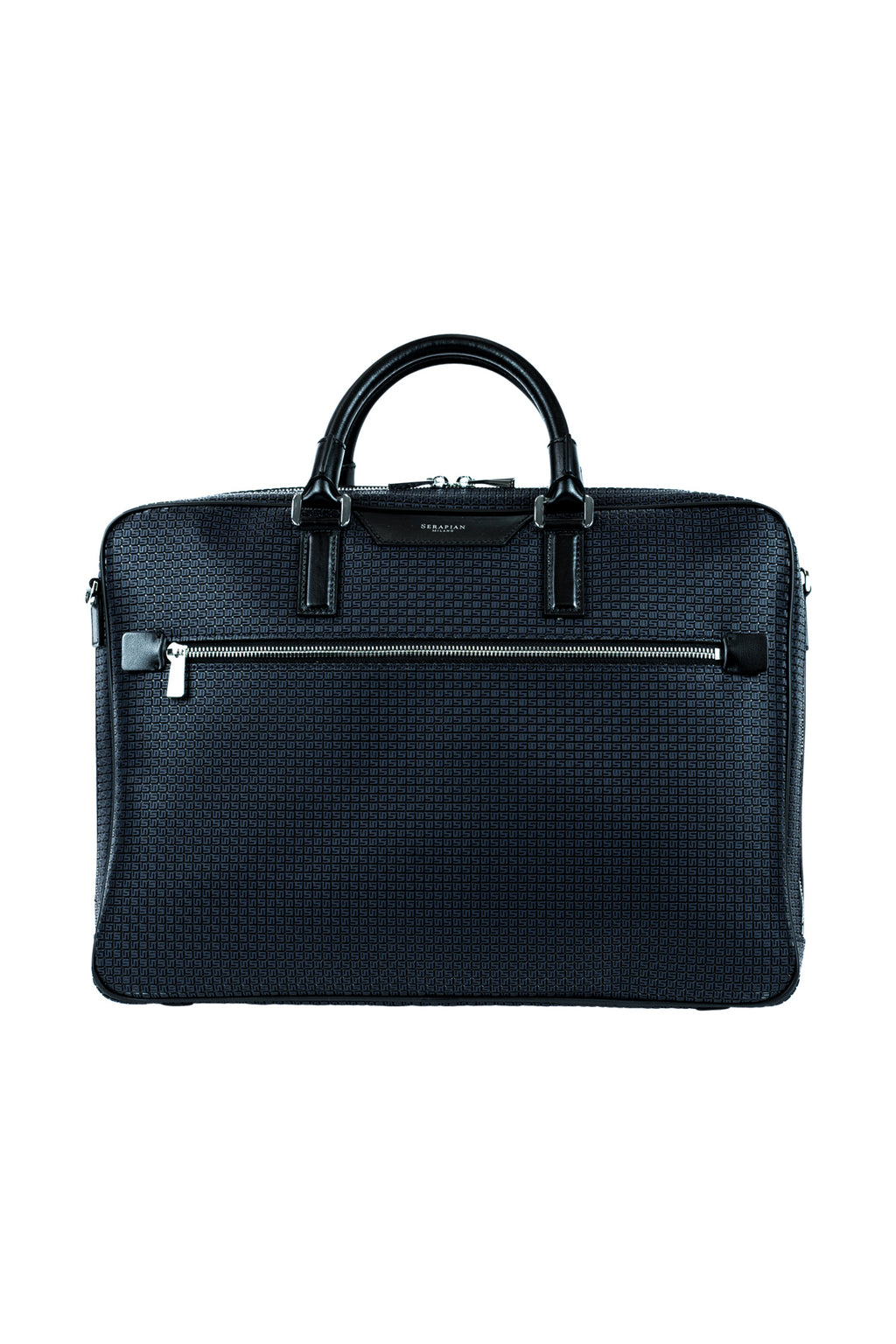 SERAPIAN | Stepan Slim Briefcase | Navy & Black