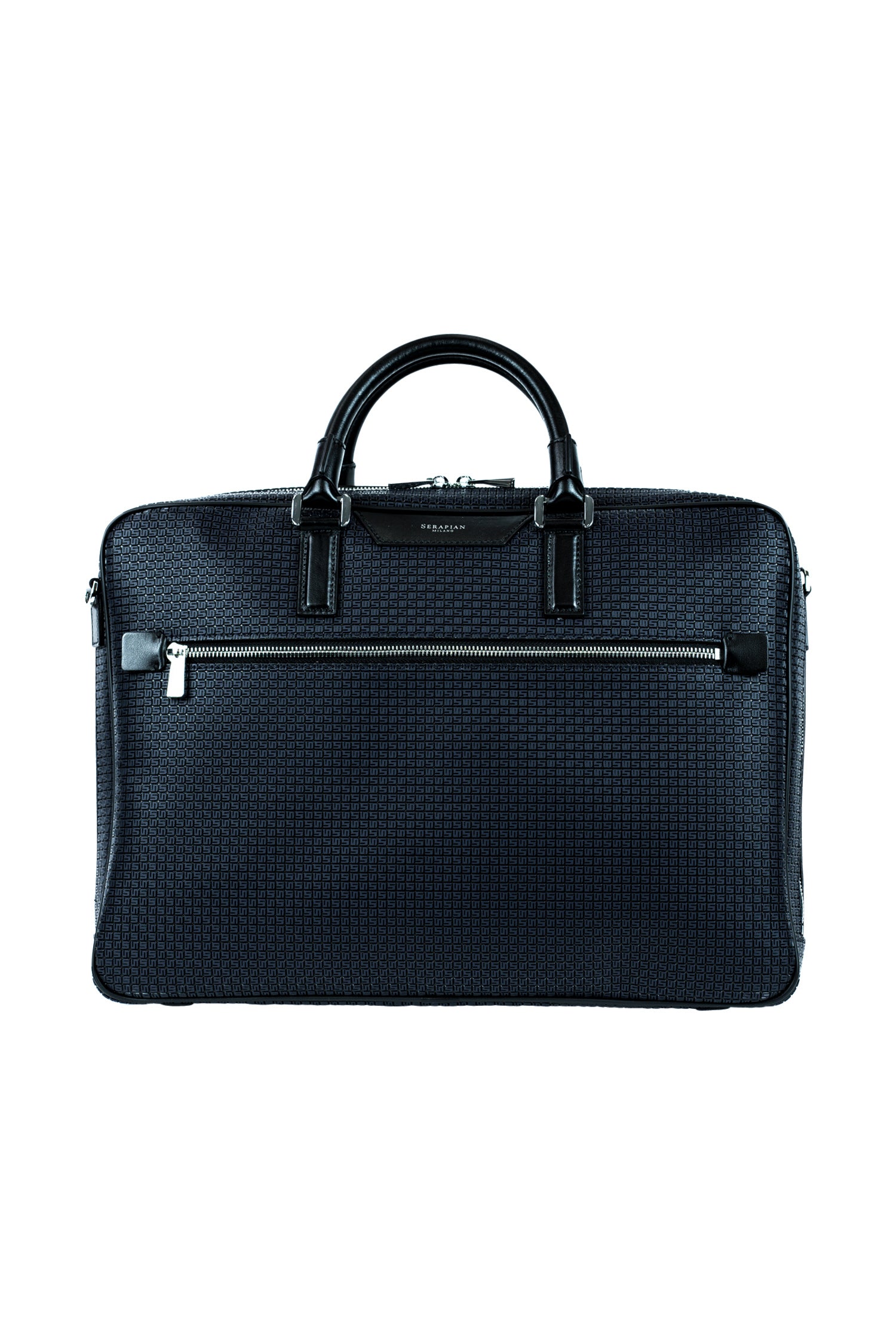 SERAPIAN | Stepan Slim Briefcase | Navy & Black
