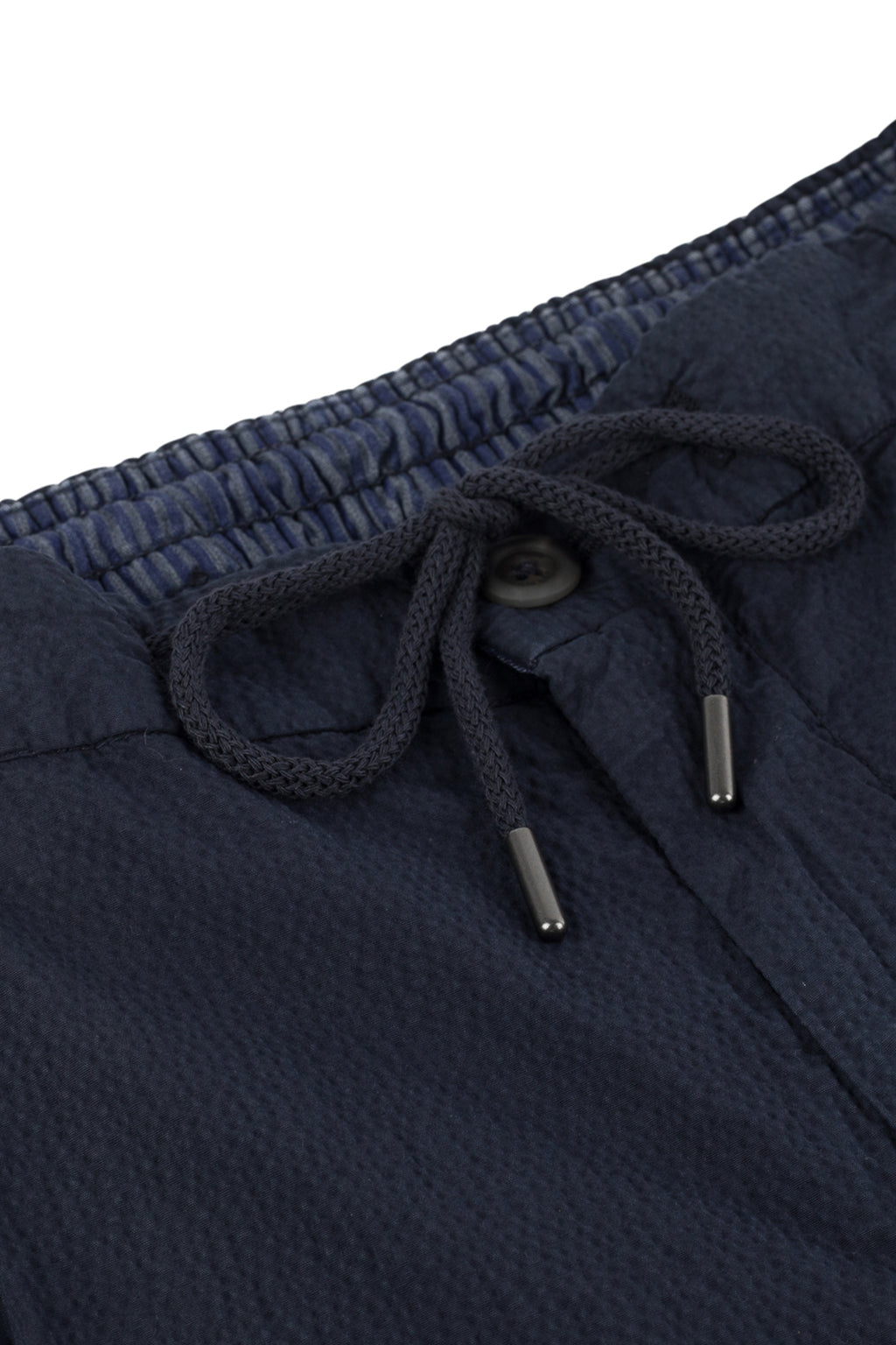 CANALI | Drawstring Seersucker Trousers | Navy