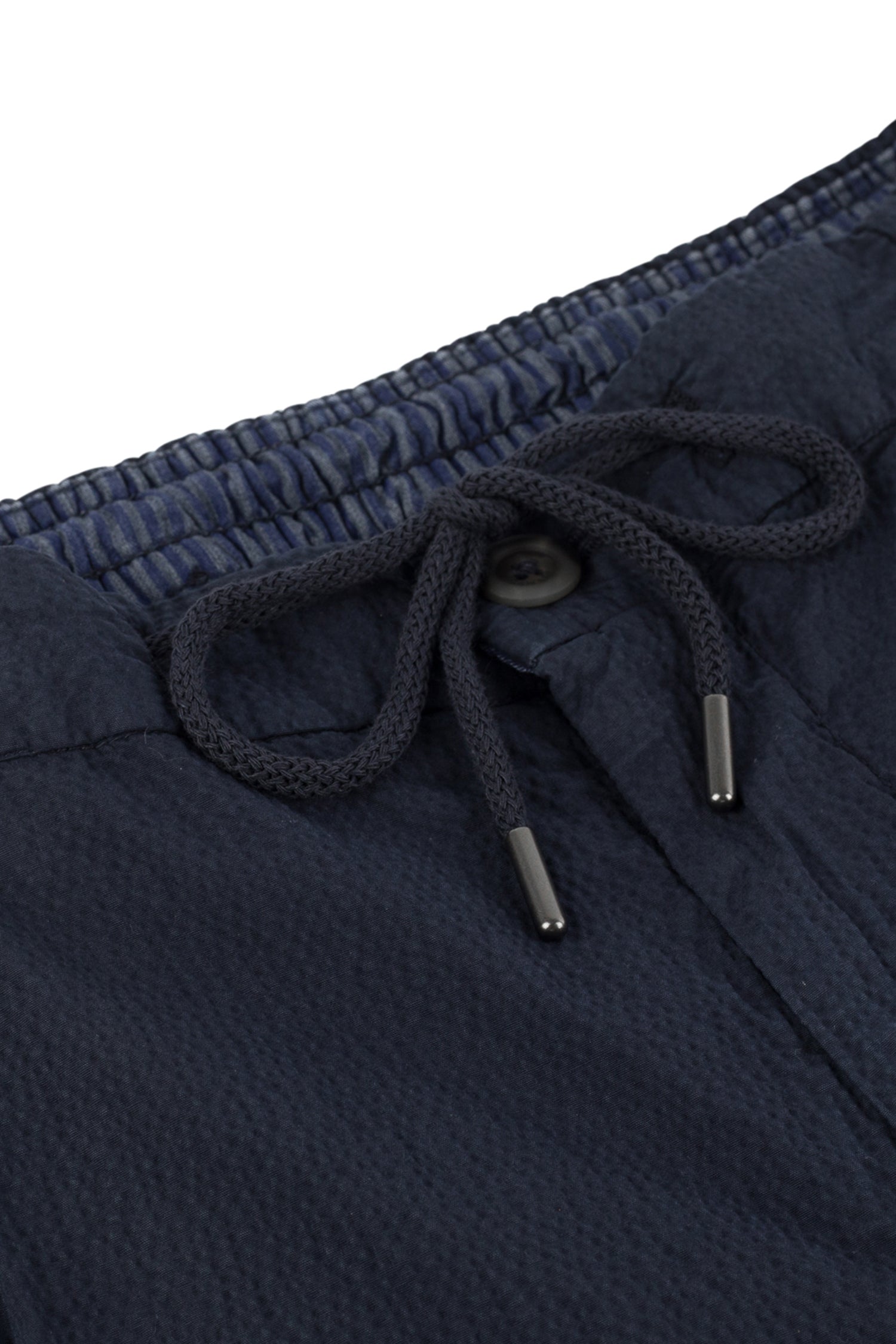 CANALI | Drawstring Seersucker Trousers | Navy