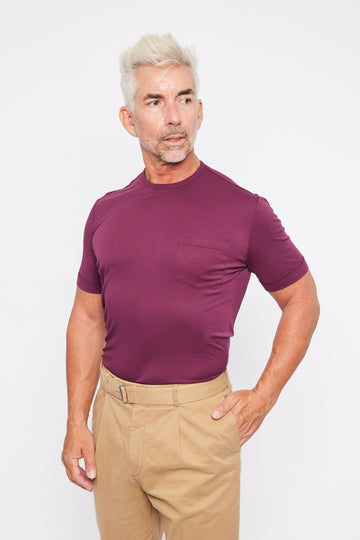 ALTEA TEE S/S WITH POCKET BORDEAUX