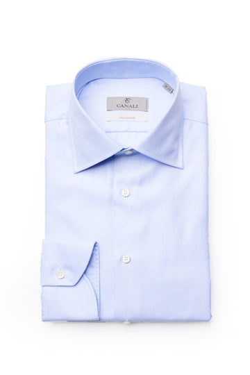 CANALI Lilac-Blue Impeccabile Twill Shirt