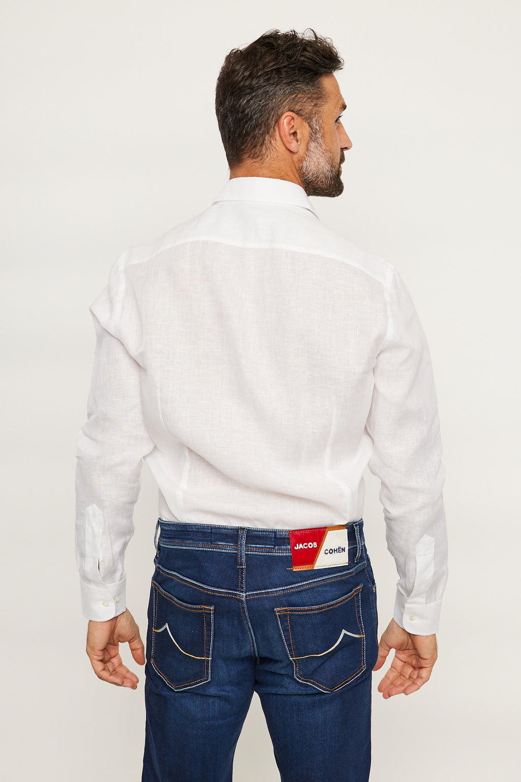 ETRO | Linen Shirt With Square Logo | White
