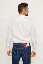 ETRO | Linen Shirt With Square Logo | White