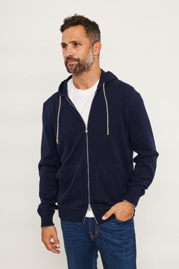 BRUNELLO CUCINELLI Navy Cashmere Hoodie