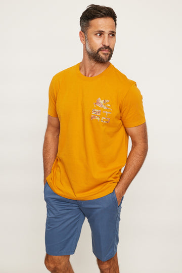 ETRO T-SHIRT PRINTED SQUARE LOGO ORANGE