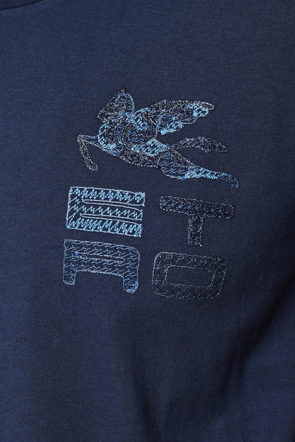 ETRO | T-Shirt With Embroidered Logo | Navy