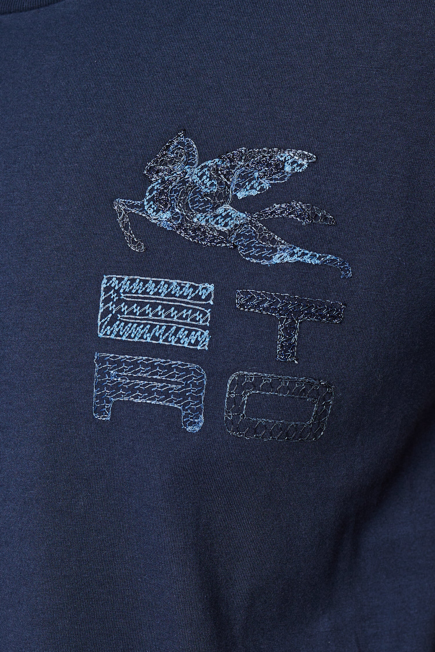 ETRO | T-Shirt With Embroidered Logo | Navy