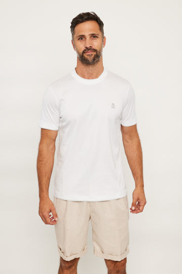 BRUNELLO CUCINELLI White T-Shirt With Logo