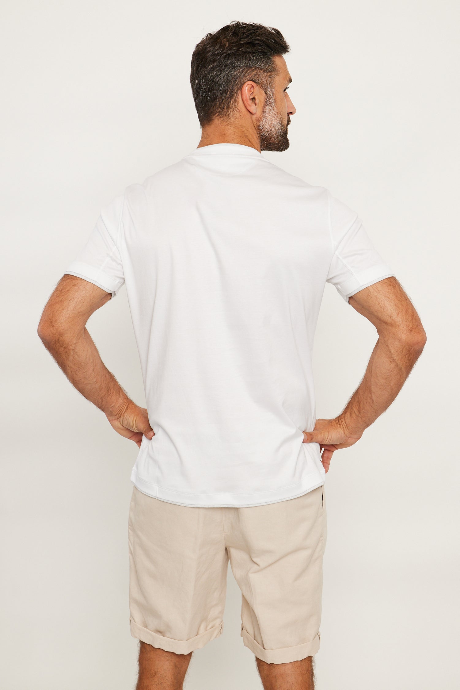 BRUNELLO CUCINELLI | T-Shirt With Trims & Logo | White