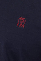 BRUNELLO CUCINELLI | T-Shirt With Trims & Logo | Navy