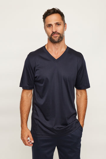 ZIMMERLI | Short Sleeve Pyjama Top | Navy