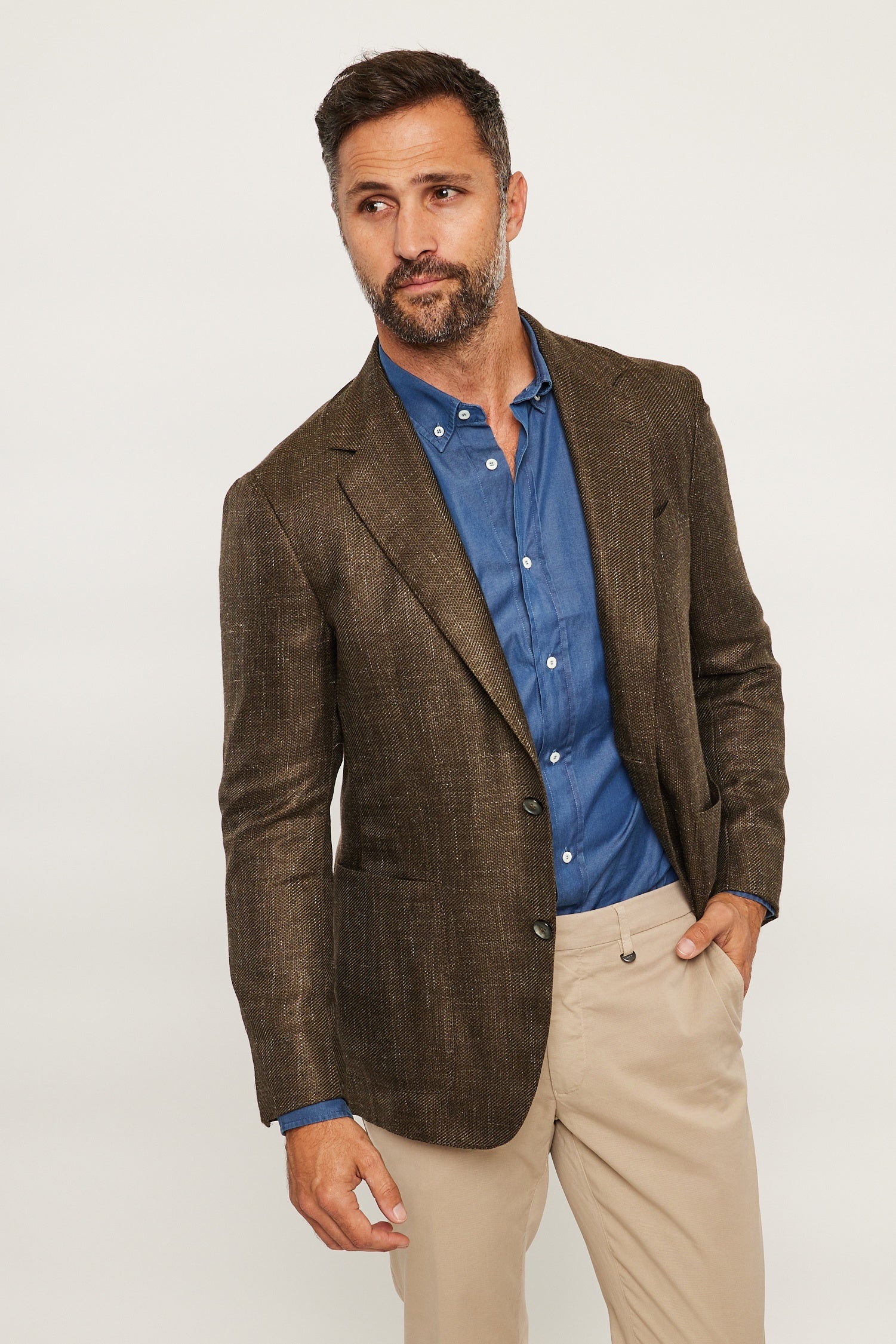 CANALI | Textured Ultralight Jacket | Khaki
