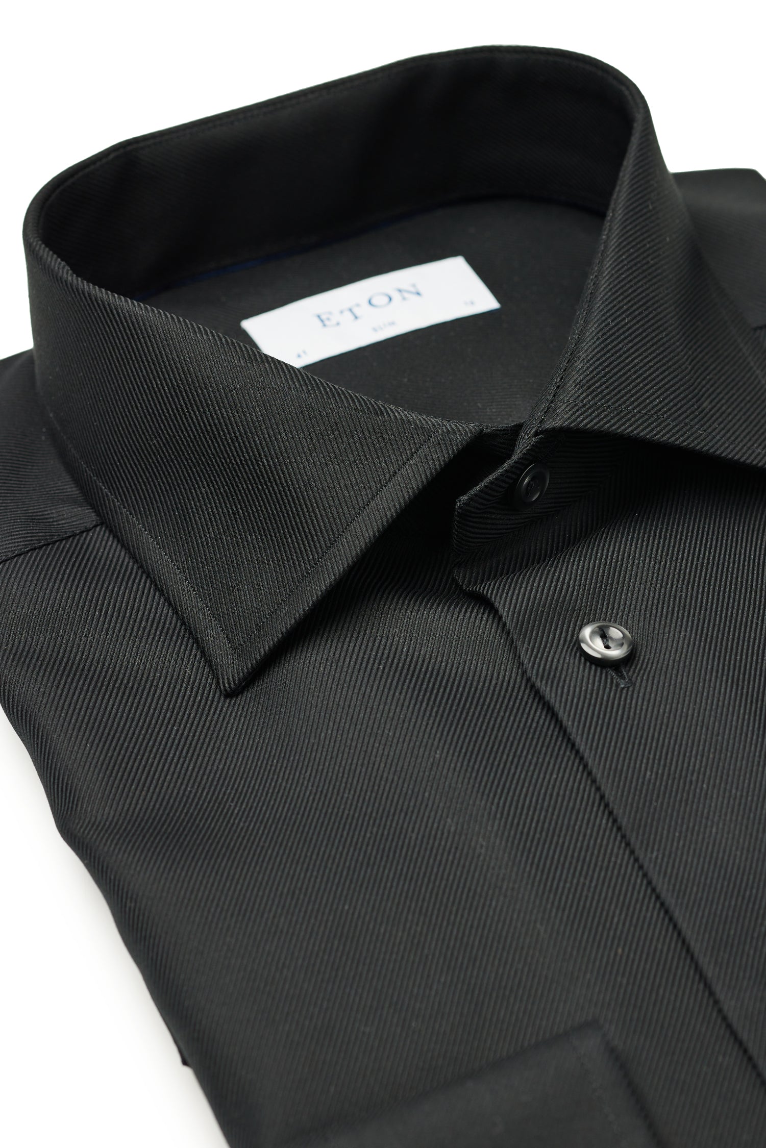 ETON | Slim Fit Cotton Shirt | Black