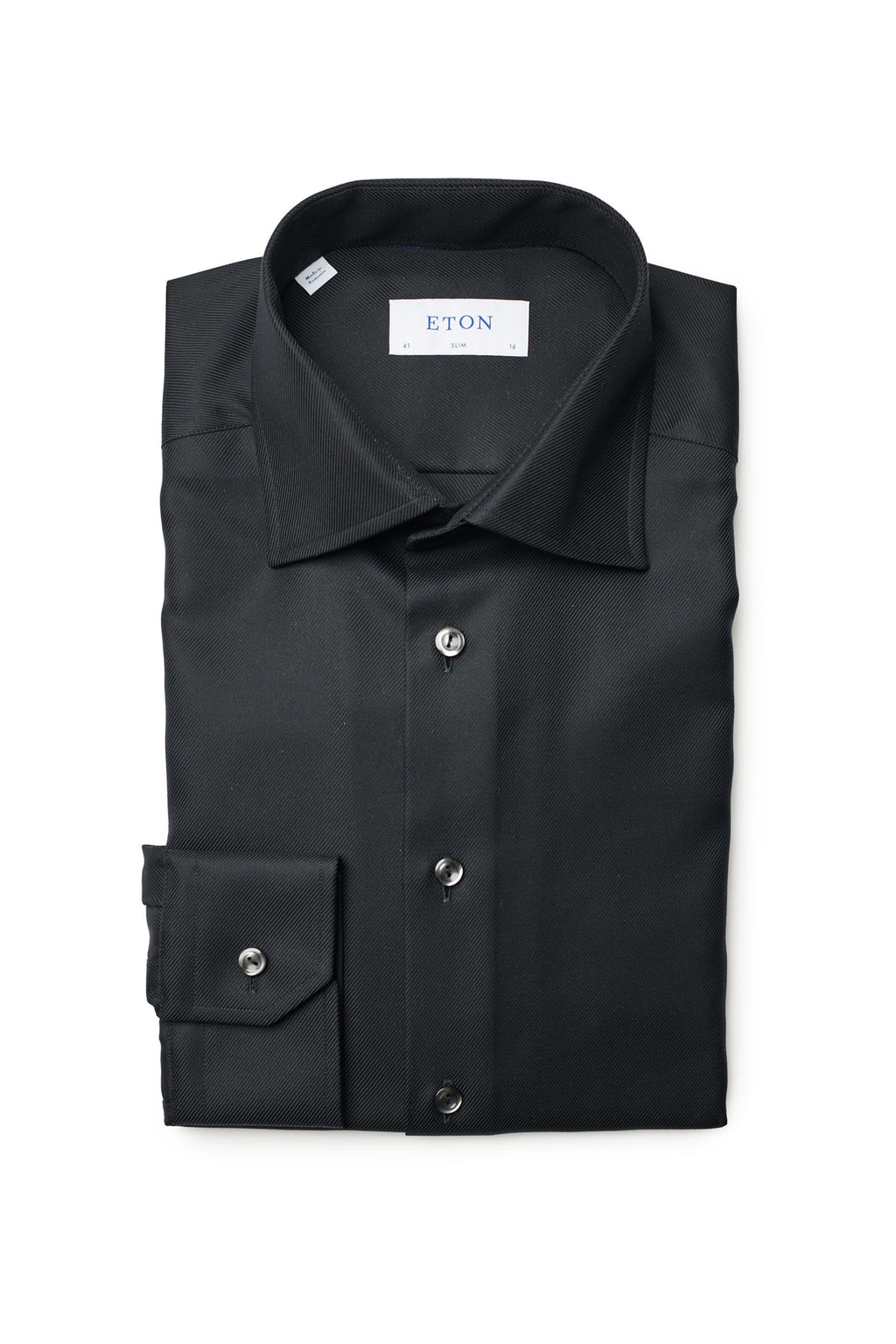 ETON | Slim Fit Cotton Shirt | Black
