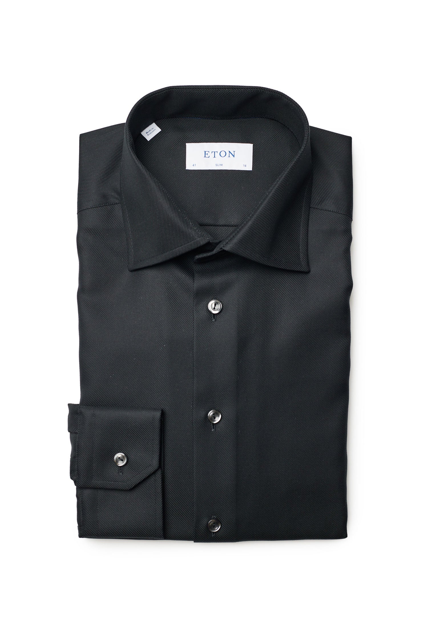 ETON | Slim Fit Cotton Shirt | Black