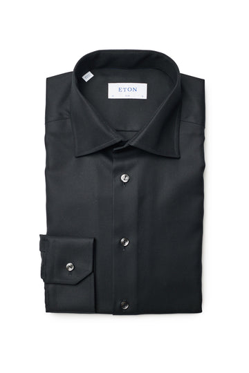 ETON Black Slim Fit Cotton Shirt