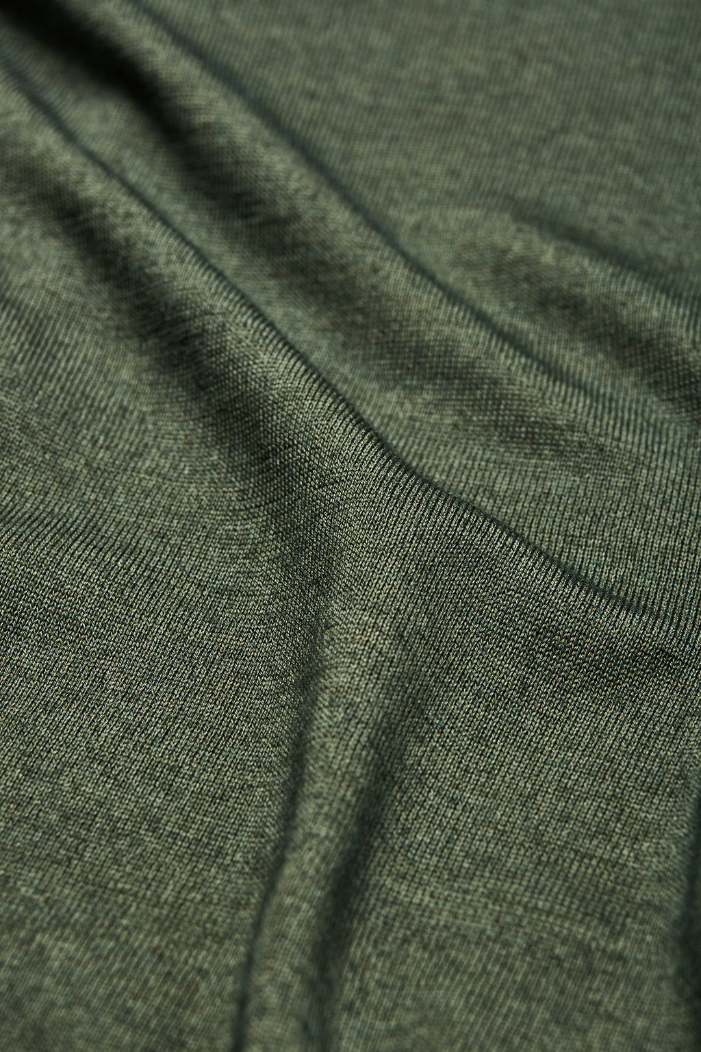 CANALI | Washed Wool-Silk Crew Neck Knit | Forest