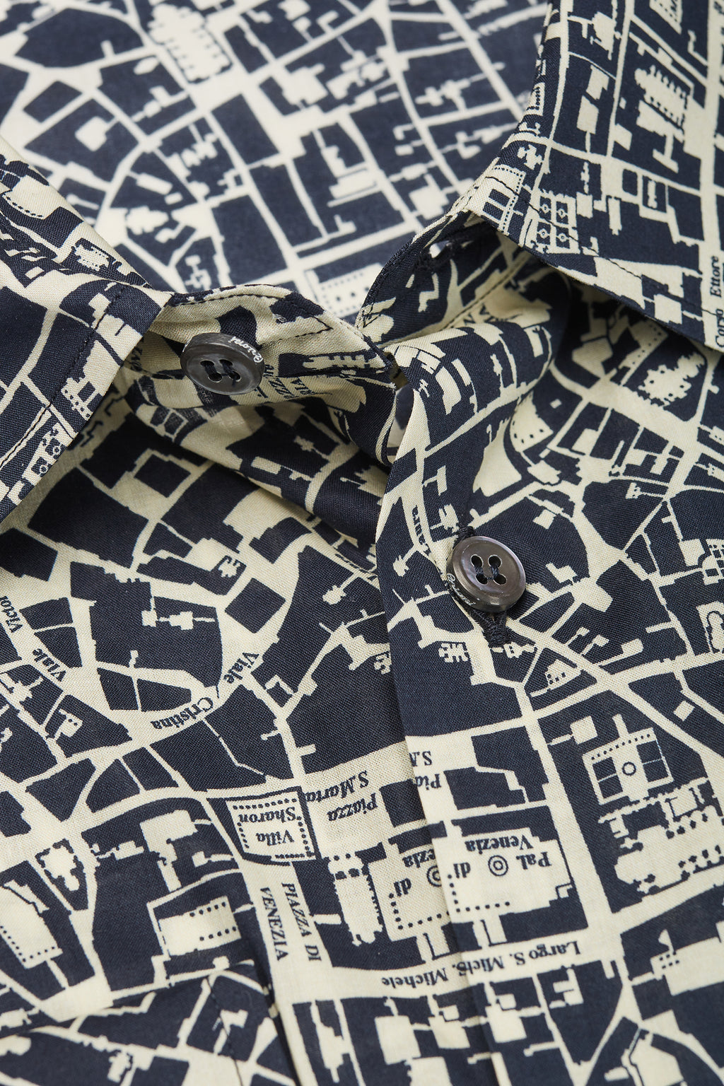 BRIONI | Rome Street Map Shirt | Navy