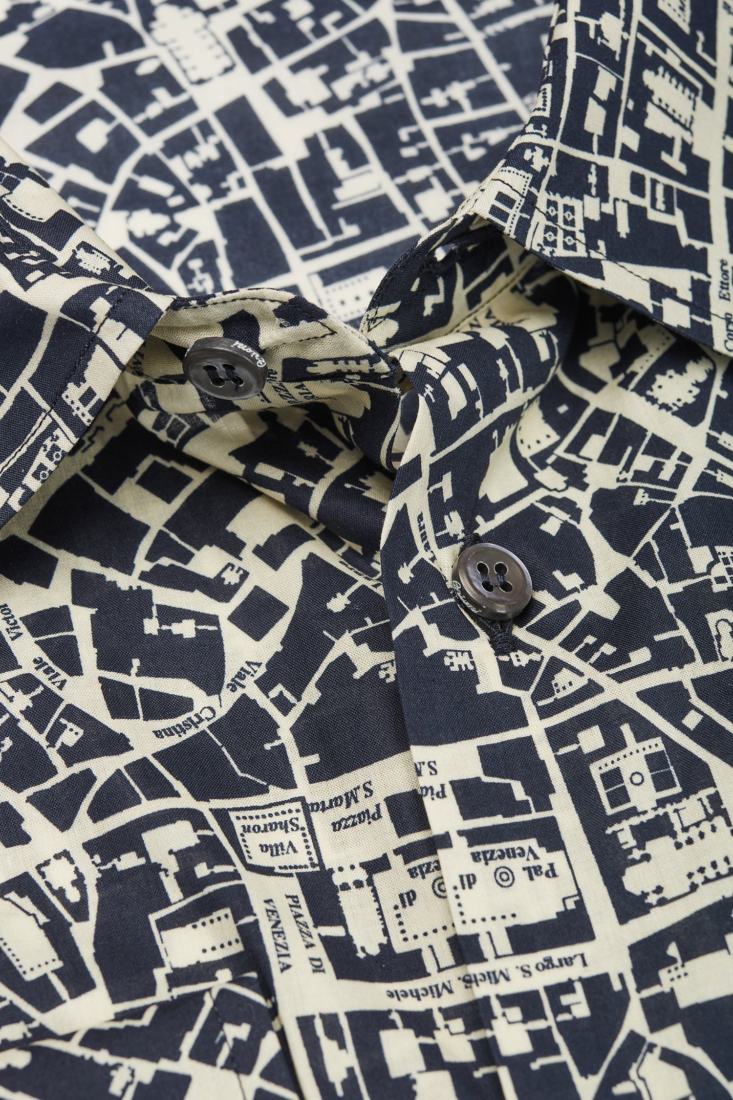 BRIONI | Rome Street Map Shirt | Navy