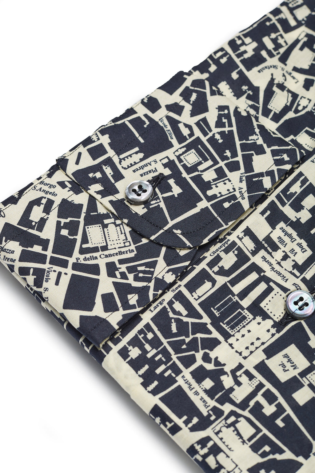BRIONI | Rome Street Map Shirt | Navy