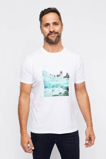 ALTEA White Under The Waves Printed T-Shirt