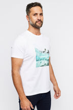 ALTEA | Under The Waves Printed T-Shirt | White