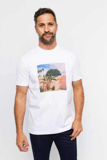 ALTEA White Palm Tree Printed T-Shirt