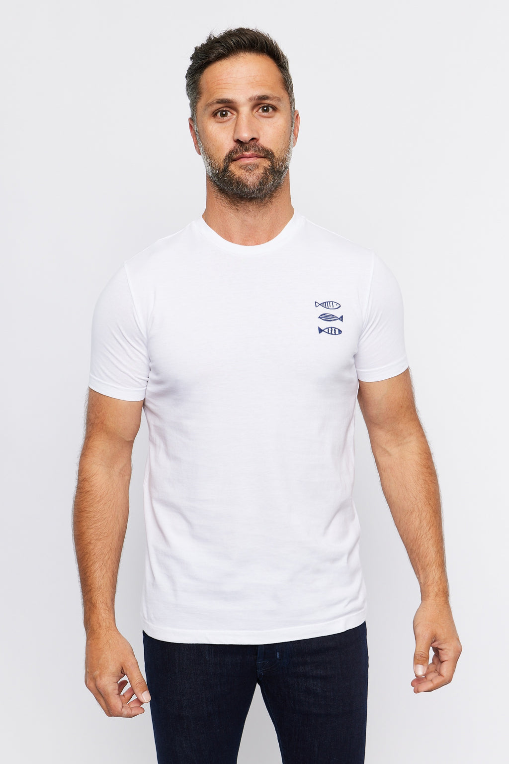ALTEA | T-Shirt With Fish Embroidery | White