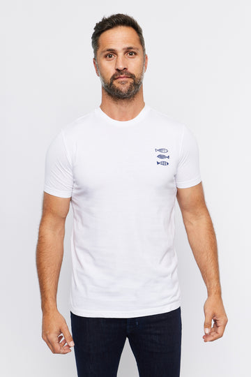 ALTEA White T-Shirt With Fish Embroidery