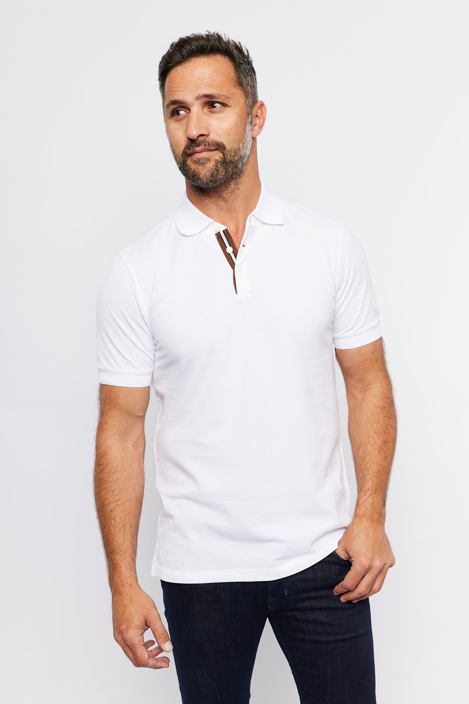 BRUNELLO CUCINELLI | Polo With Tape Detail In The Placket | White