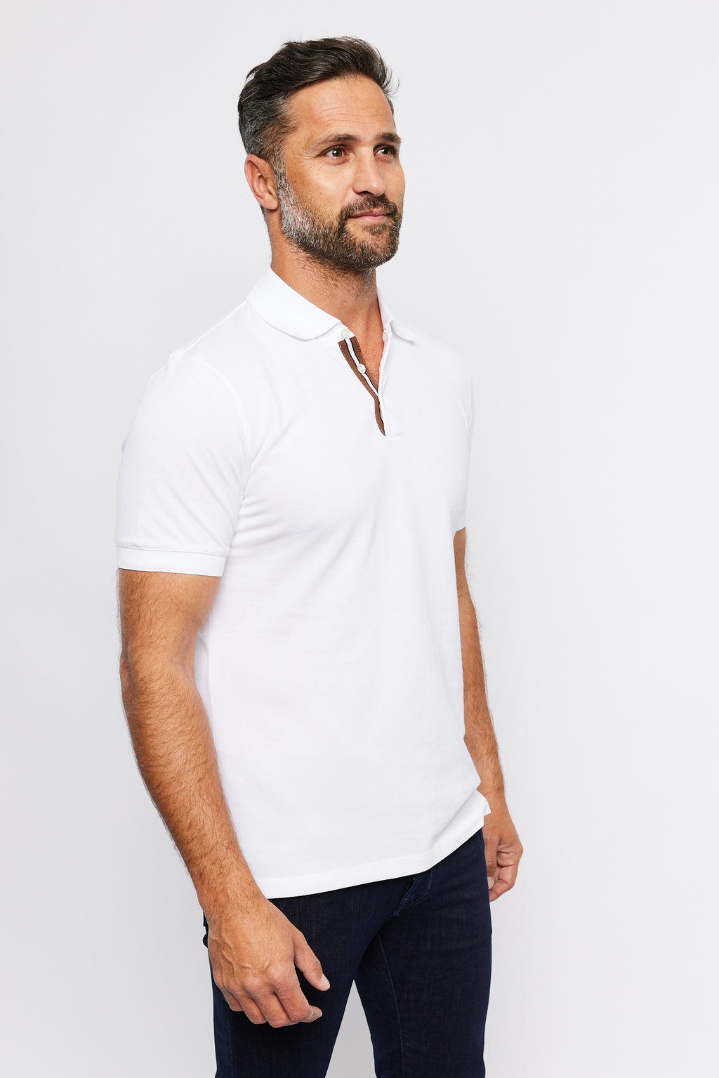 BRUNELLO CUCINELLI | Polo With Tape Detail In The Placket | White
