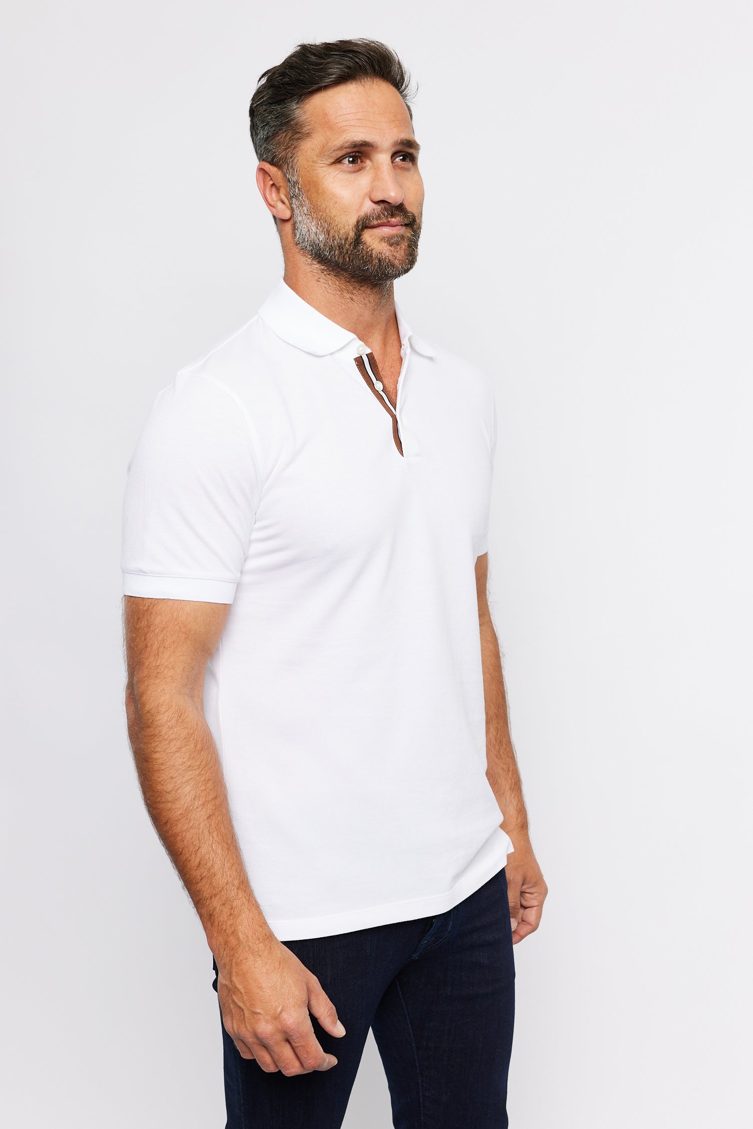 BRUNELLO CUCINELLI | Polo With Tape Detail In The Placket | White