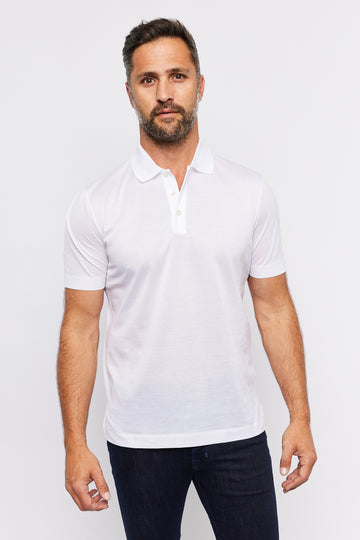CANALI White Pique Polo