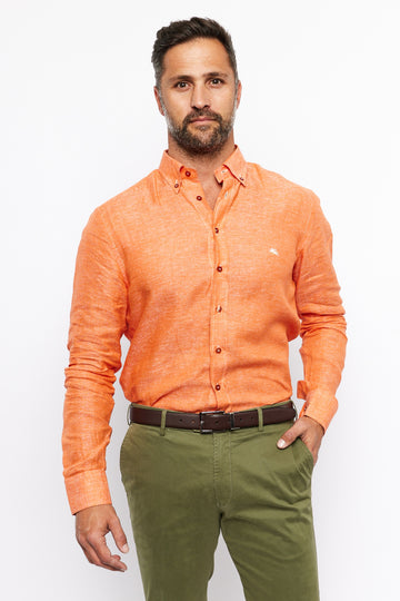 ETRO Orange Linen Shirt